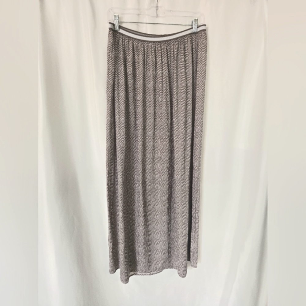 Old Navy Brown White Dots Pull On Maxi Long Skirt. Size M